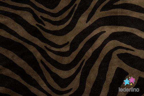 Lederzuschnitt Velours Zebra Khaki