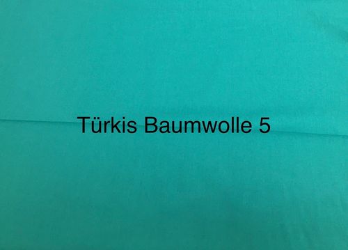 Baumwolle Popeline Stoff Türkis 5