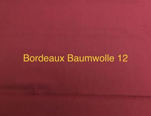 Baumwolle Popeline Stoff Bordeaux Dunkelrot 12