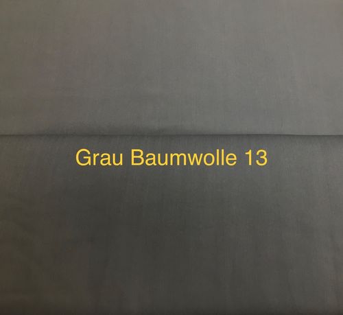 Baumwolle Popeline Stoff Grau 13