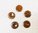 5 Kokosknöpfe 25mm Braun Glitzer Emaille emailliert Knopf