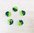 5 Holzknöpfe 20mm Grün Weiß Emaille emailliert Knopf